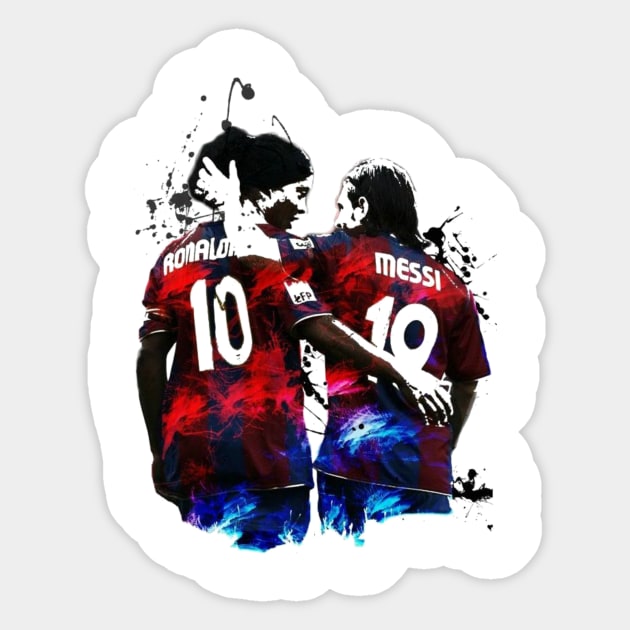 Illustration Messi And Ronaldinho Sticker by ivonlionard